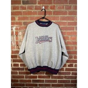 Vintage 90’s Cleveland Indians Embroidered Spellout Logo Sweatshirt Adult XL